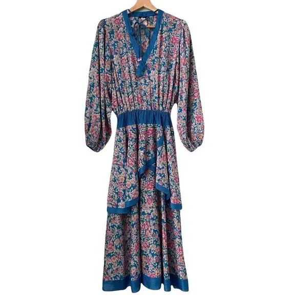 Vintage Designer Diane Freis Floral Maxi Dress - Picture 4 of 11